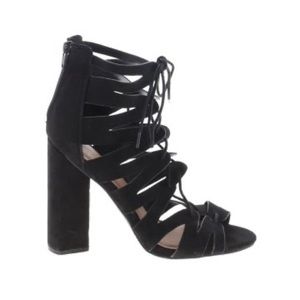 Charlotte Russe Black Lace-up Block Heels